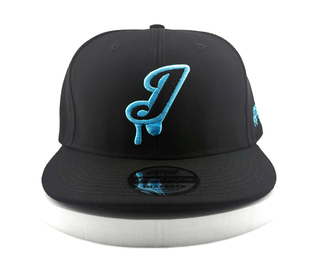 Juiced Snapback Hat J Logo Blue Raspberry Front