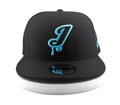 Juiced Snapback Hat J Logo Blue Raspberry Front