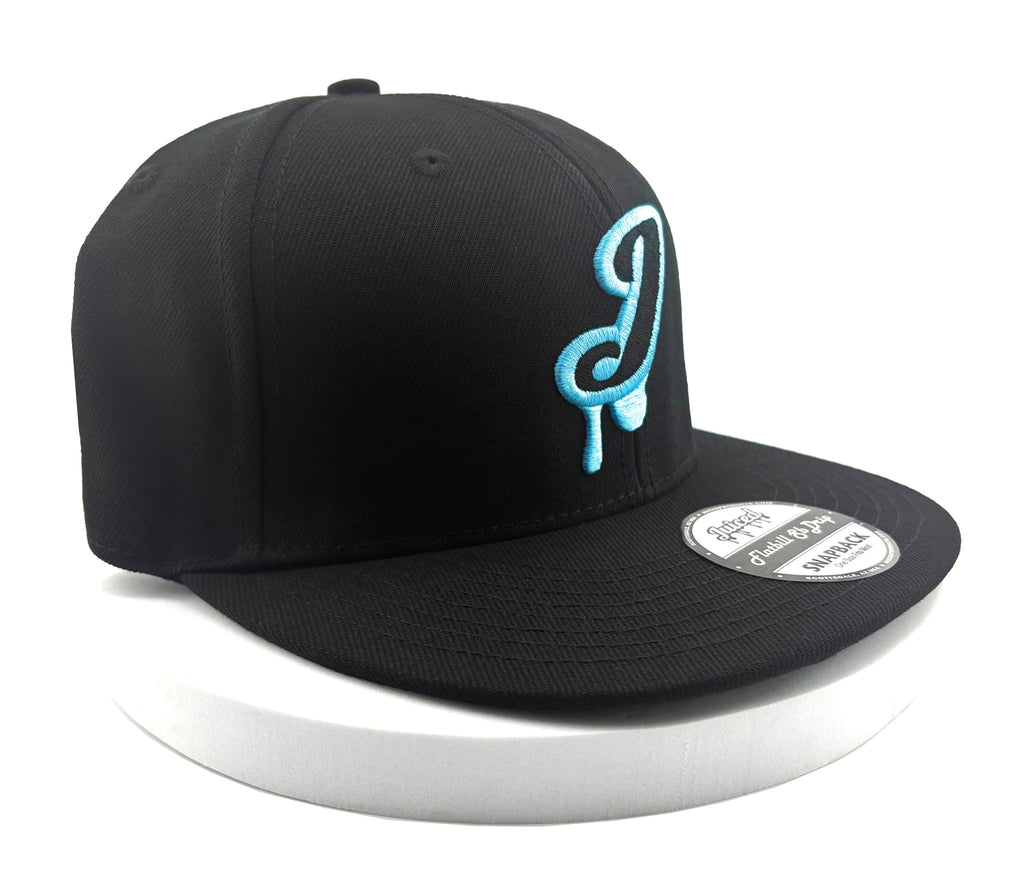 Juiced Snapback Hat J Logo Blue Raspberry Right Side