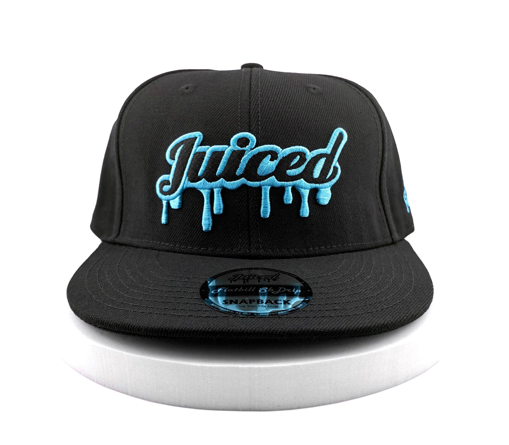 Juiced Snapback Hat Juiced Logo Blue Raspberry Front